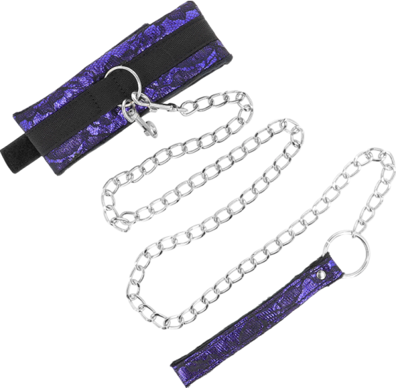 Δαντελωτό κολάρο σε μοβ χρώμα