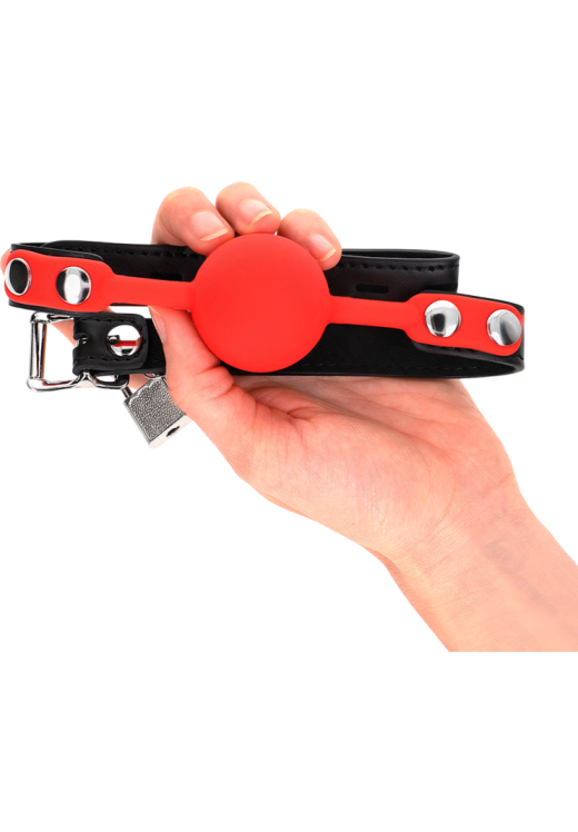 Φίμωτρο από δερματίνη σε κόκκινο χρώμα, μήκους 63 εκ.