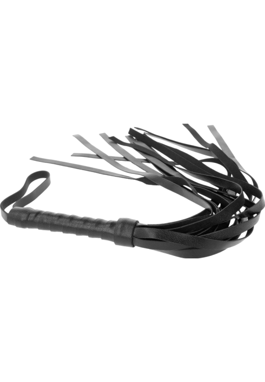 Μαστίγιο από δερματίνη σε μαύρο χρώμα, μήκους 30 εκ.