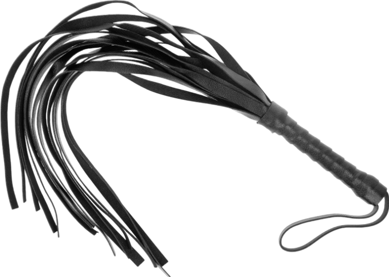 Μαστίγιο από δερματίνη σε μαύρο χρώμα, μήκους 20 εκ.