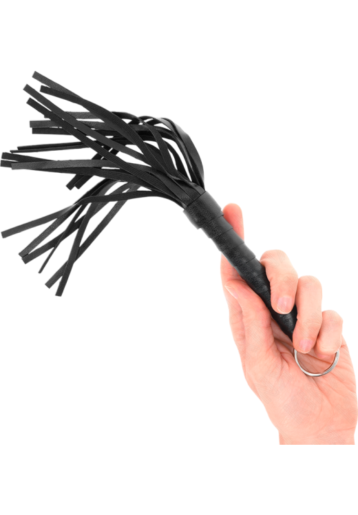 Μαστίγιο από δερματίνη σε μαύρο χρώμα, μήκους 20 εκ.