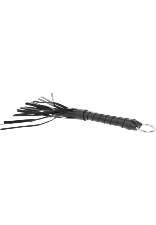 Μαστίγιο από δερματίνη σε μαύρο χρώμα, μήκους 20 εκ.