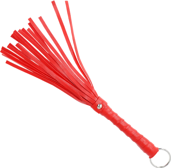 Μαστίγιο από δερματίνη σε κόκκινο χρώμα, μήκους 20 εκ.