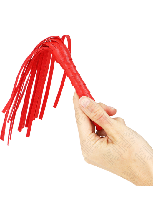 Μαστίγιο από δερματίνη σε κόκκινο χρώμα, μήκους 20 εκ.