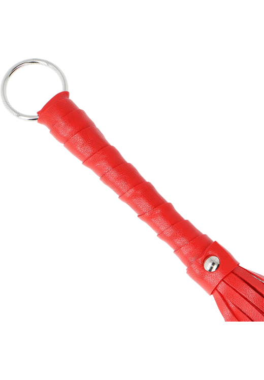 Μαστίγιο από δερματίνη σε κόκκινο χρώμα, μήκους 20 εκ.