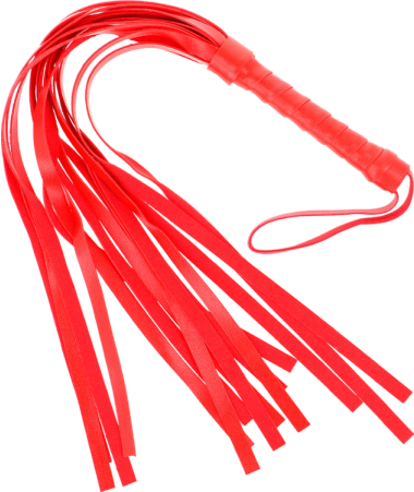 Μαστίγιο από δερματίνη σε κόκκινο χρώμα, μήκους 30 εκ.