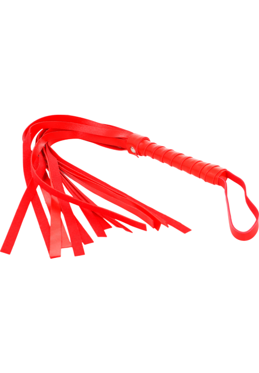 Μαστίγιο από δερματίνη σε κόκκινο χρώμα, μήκους 30 εκ.