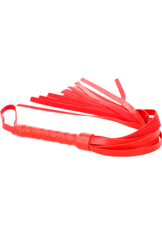 Μαστίγιο από δερματίνη σε κόκκινο χρώμα, μήκους 30 εκ.