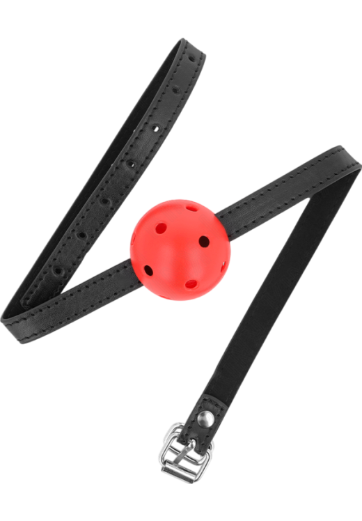 Φίμωτρο από δερματίνη σε κόκκινο χρώμα, μήκους 60 εκ.