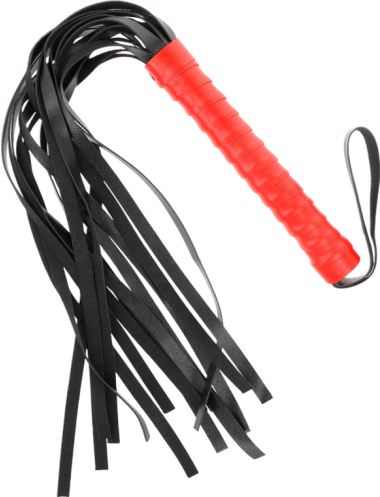 Μαστίγιο από δερματίνη σε κόκκινο χρώμα, μήκους 45 εκ.