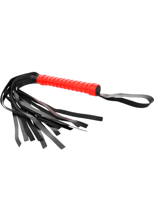 Μαστίγιο από δερματίνη σε κόκκινο χρώμα, μήκους 45 εκ.