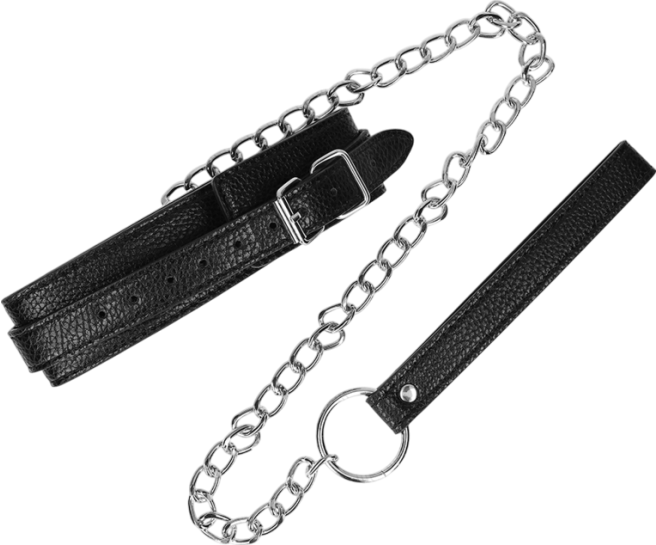 Κολάρο από δερματίνη σε μαύρο χρώμα