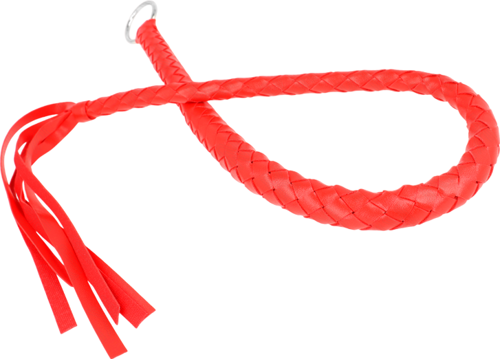 Μαστίγιο από δερματίνη σε κόκκινο χρώμα, μήκους 80 εκ.