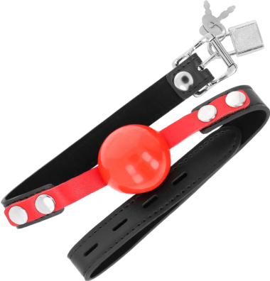 Φίμωτρο από δερματίνη σε κόκκινο χρώμα, μήκους 60 εκ.