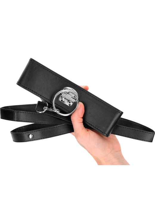 Κολάρο από δερματίνη σε μαύρο χρώμα