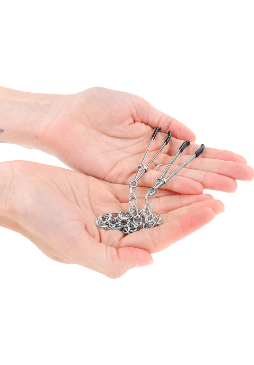 Μεταλλικοί σφιγκτήρες θηλών σε ασημί χρώμα