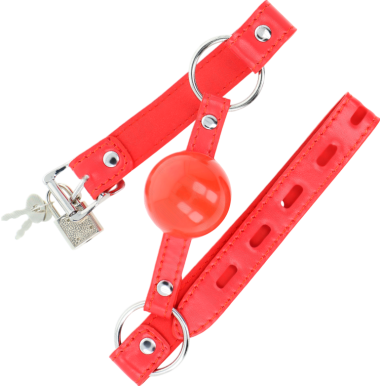 Φίμωτρο από δερματίνη σε κόκκινο χρώμα, μήκους 60 εκ.