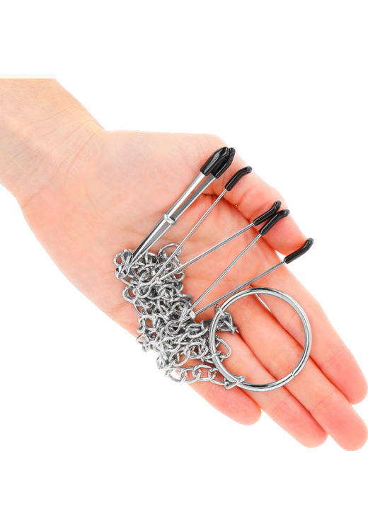 Μεταλλικοί σφιγκτήρες θηλών σε ασημί χρώμα