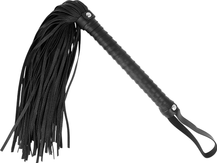 Μαστίγιο από σχοινί σε μαύρο χρώμα, μήκους 45 εκ.