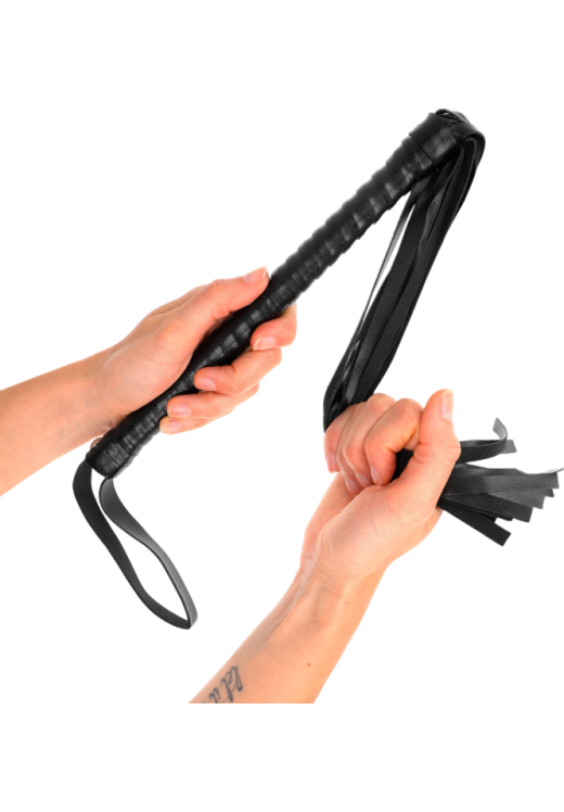 Μαστίγιο από σχοινί σε μαύρο χρώμα, μήκους 45 εκ.