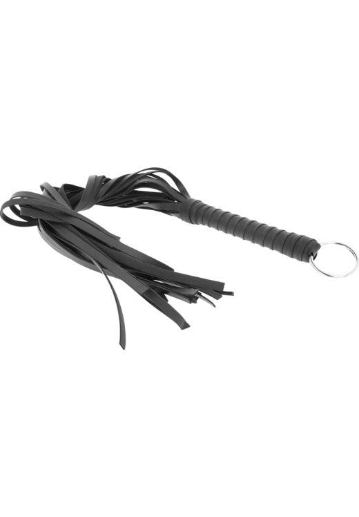 Μαστίγιο από δερματίνη σε μαύρο χρώμα, μήκους 80 εκ.
