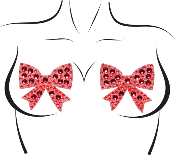 Καλύμματα θηλών από στρας σε κόκκινο χρώμα