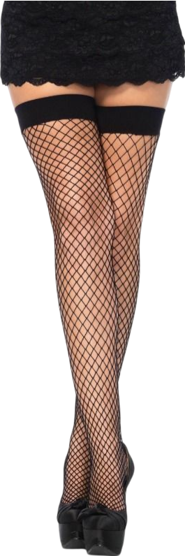 Διχτυωτές κάλτσες ζαρτιέρας με καλτσοδέτα σιλικόνης σε μαύρο χρώμα