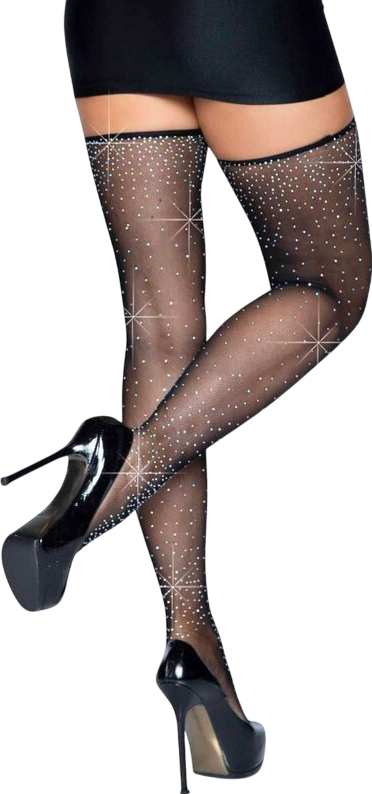 Ζαρτιέρες με κάλτσες με καλτσοδέτα σιλικόνης από polyamide σε μαύρο χρώμα