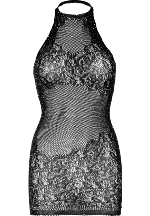 Φόρεμα με halter neck από τούλι σε μαύρο χρώμα