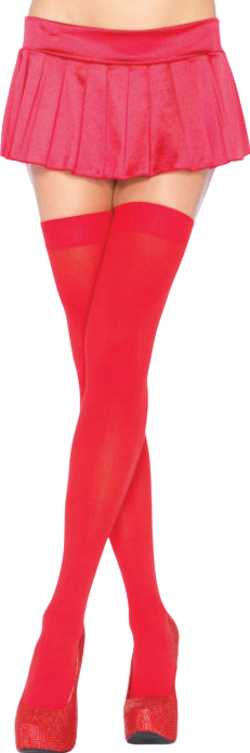 Κάλτσες ζαρτιέρας με καλτσοδέτα σιλικόνης από polyamide σε κόκκινο χρώμα