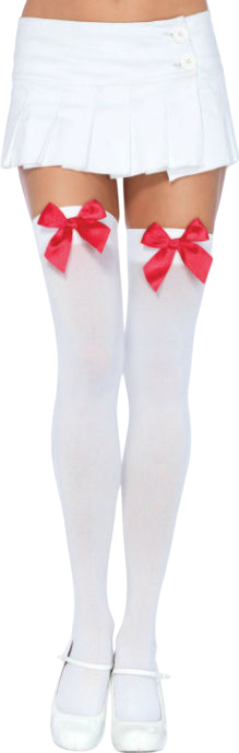 Κάλτσες ζαρτιέρας με καλτσοδέτα σιλικόνης από polyamide σε λευκό χρώμα