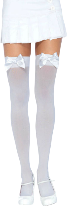 Κάλτσες ζαρτιέρας με καλτσοδέτα σιλικόνης από polyamide σε λευκό χρώμα