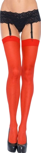 Κάλτσες ζαρτιέρας με κλασσική καλτσοδέτα από polyamide σε κόκκινο χρώμα