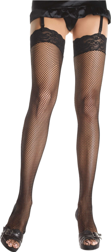 Διχτυωτές κάλτσες ζαρτιέρας με κλασσική καλτσοδέτα σε μαύρο χρώμα