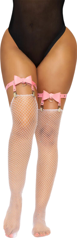 Ζαρτιέρες με straps από δερματίνη σε ροζ χρώμα