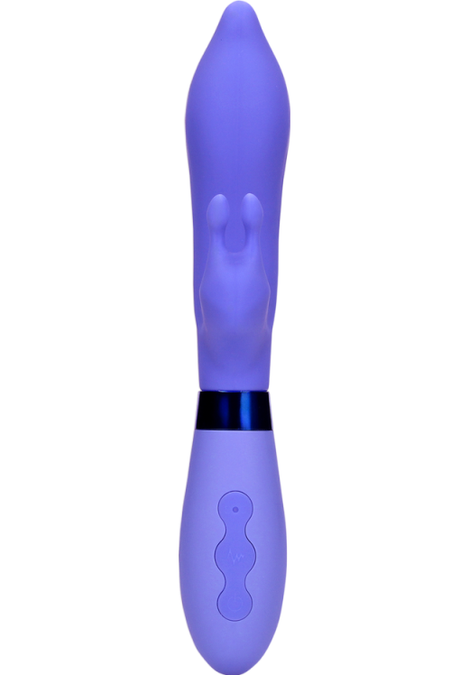 Rabbit δονητής από σιλικόνη σε μοβ χρώμα, μήκους 22 εκ. και μέγιστης διαμέτρου 3,3 εκ.