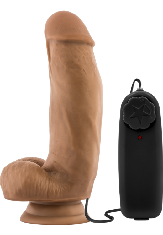 Ρεαλιστικός δονητής από pvc σε φυσικό χρώμα, μήκους 17,7 εκ. και μέγιστης διαμέτρου 4,4 εκ. με ενσύρματο κοντρόλ