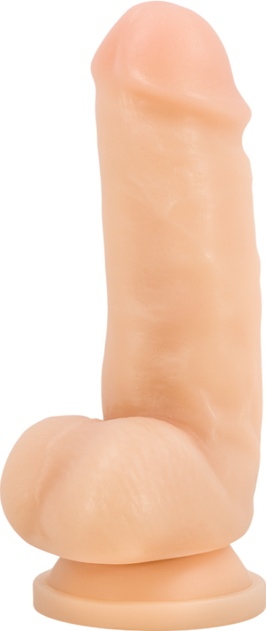 Ομοίωμα πέους από pvc σε μπεζ χρώμα, μήκους 17,7 εκ. και μέγιστης διαμέτρου 5 εκ.