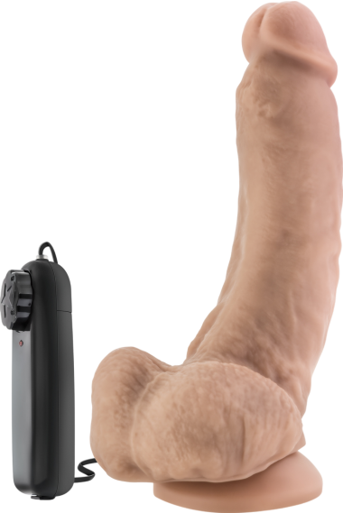 Ρεαλιστικός δονητής από pvc σε φυσικό χρώμα, μήκους 22,8 εκ. και μέγιστης διαμέτρου 5 εκ. με ενσύρματο κοντρόλ