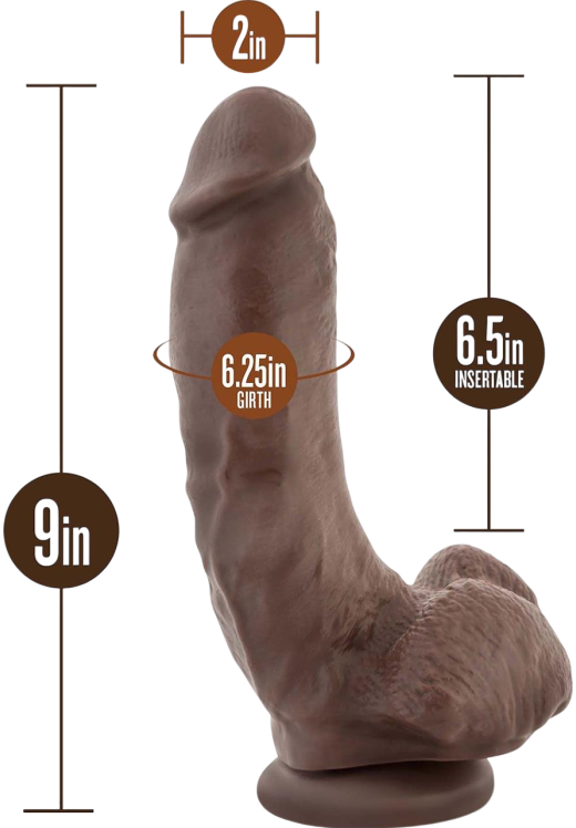 Ομοίωμα πέους από tpe σε καφέ χρώμα, μήκους 22,8 εκ. και μέγιστης διαμέτρου 5 εκ.