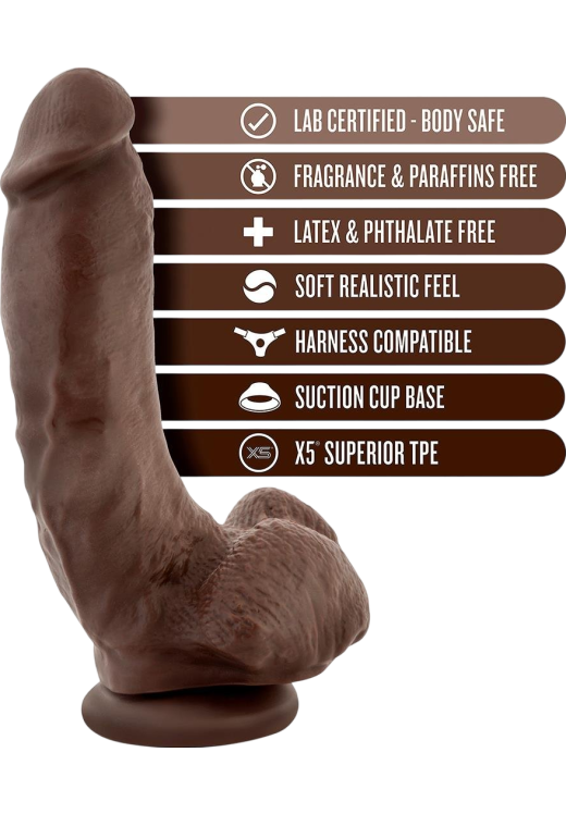 Ομοίωμα πέους από tpe σε καφέ χρώμα, μήκους 22,8 εκ. και μέγιστης διαμέτρου 5 εκ.