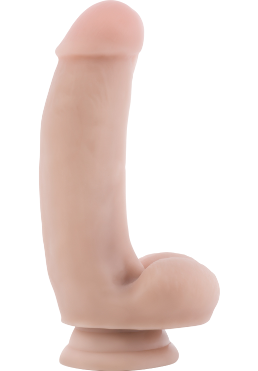 Ομοίωμα πέους από pvc σε μπεζ χρώμα, μήκους 18 εκ. και μέγιστης διαμέτρου 4,4 εκ.