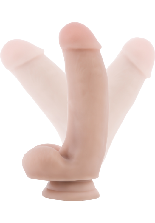 Ομοίωμα πέους από pvc σε μπεζ χρώμα, μήκους 18 εκ. και μέγιστης διαμέτρου 4,4 εκ.