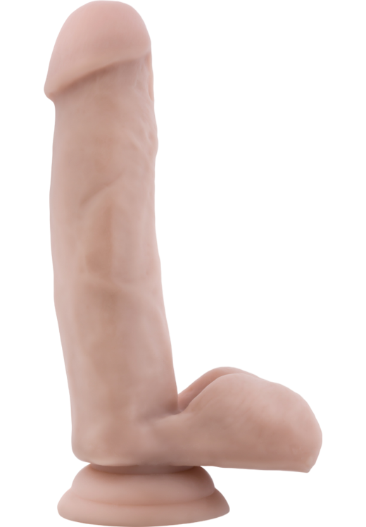 Ομοίωμα πέους από pvc σε μπεζ χρώμα, μήκους 18 εκ. και μέγιστης διαμέτρου 3,8 εκ.