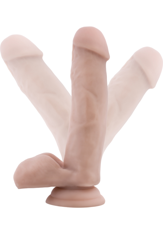 Ομοίωμα πέους από pvc σε μπεζ χρώμα, μήκους 18 εκ. και μέγιστης διαμέτρου 3,8 εκ.