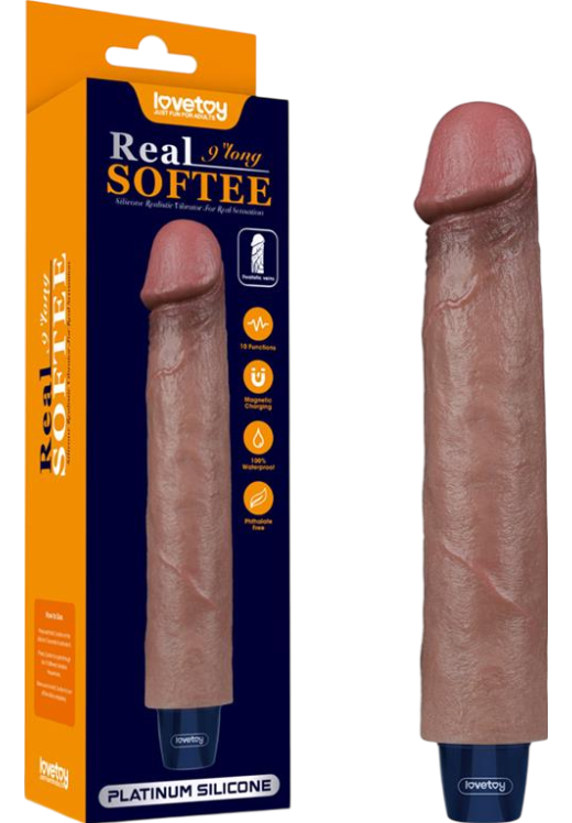 Ρεαλιστικός δονητής από σιλικόνη, μήκους 22,8 εκ, και μέγιστης διαμέτρου 4 εκ,