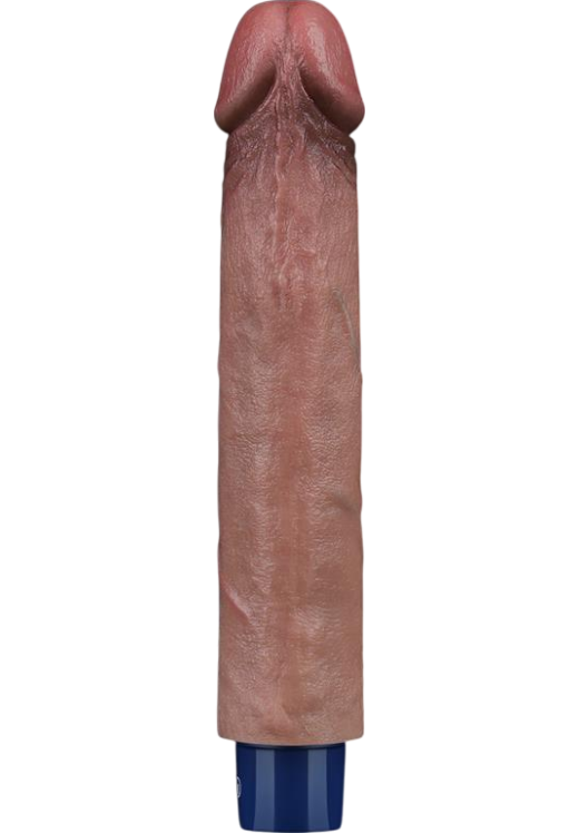 Ρεαλιστικός δονητής από σιλικόνη, μήκους 22,8 εκ, και μέγιστης διαμέτρου 4 εκ,