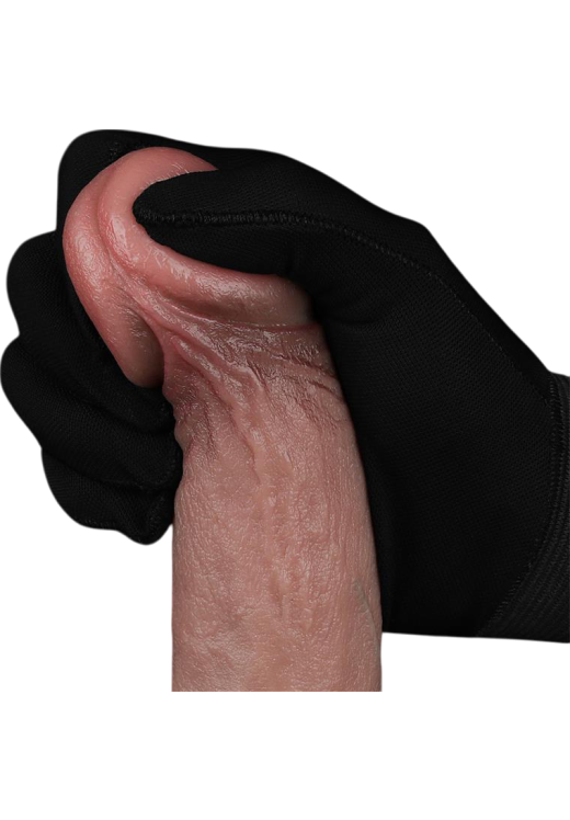 Ρεαλιστικός δονητής από σιλικόνη, μήκους 22,8 εκ, και μέγιστης διαμέτρου 4 εκ,