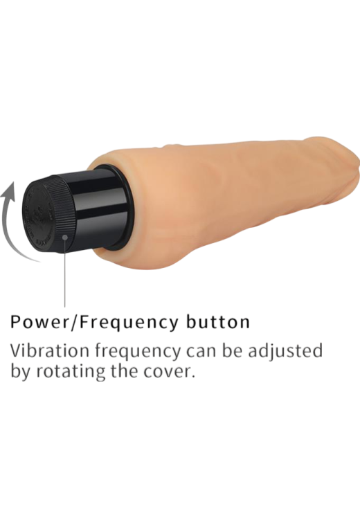 Ρεαλιστικός δονητής από tpe σε φυσικό χρώμα, μήκους 19 εκ. και μέγιστης διαμέτρου 4,2 εκ.