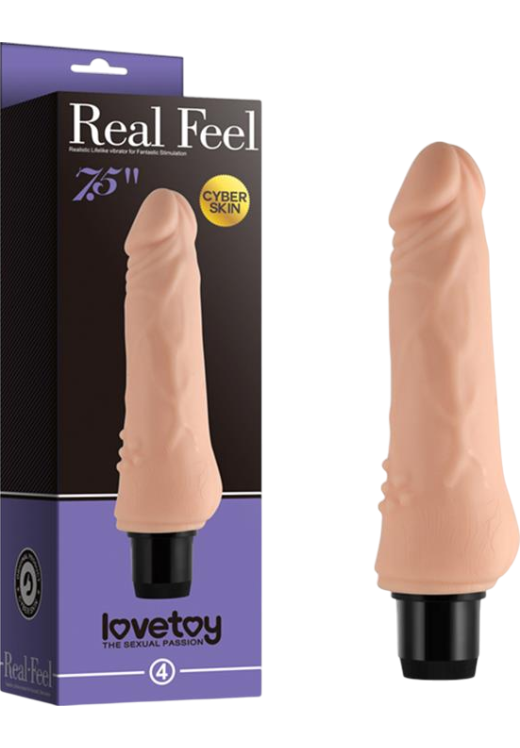 Ρεαλιστικός δονητής από tpe σε φυσικό χρώμα, μήκους 19 εκ. και μέγιστης διαμέτρου 4,2 εκ.